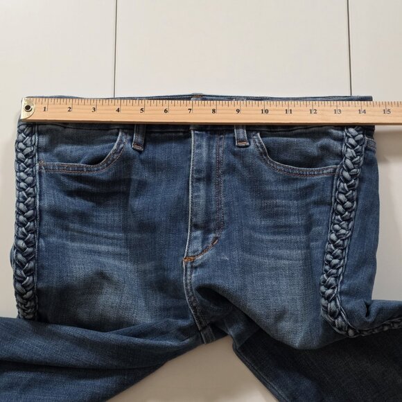 Joes Jeans Womens 28 Blue The Charlie High Rise Skinny Ankle Side Denim Braids - Picture 4 of 16